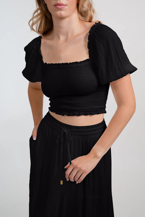 Koy Resort Miami Smocked Crop Top